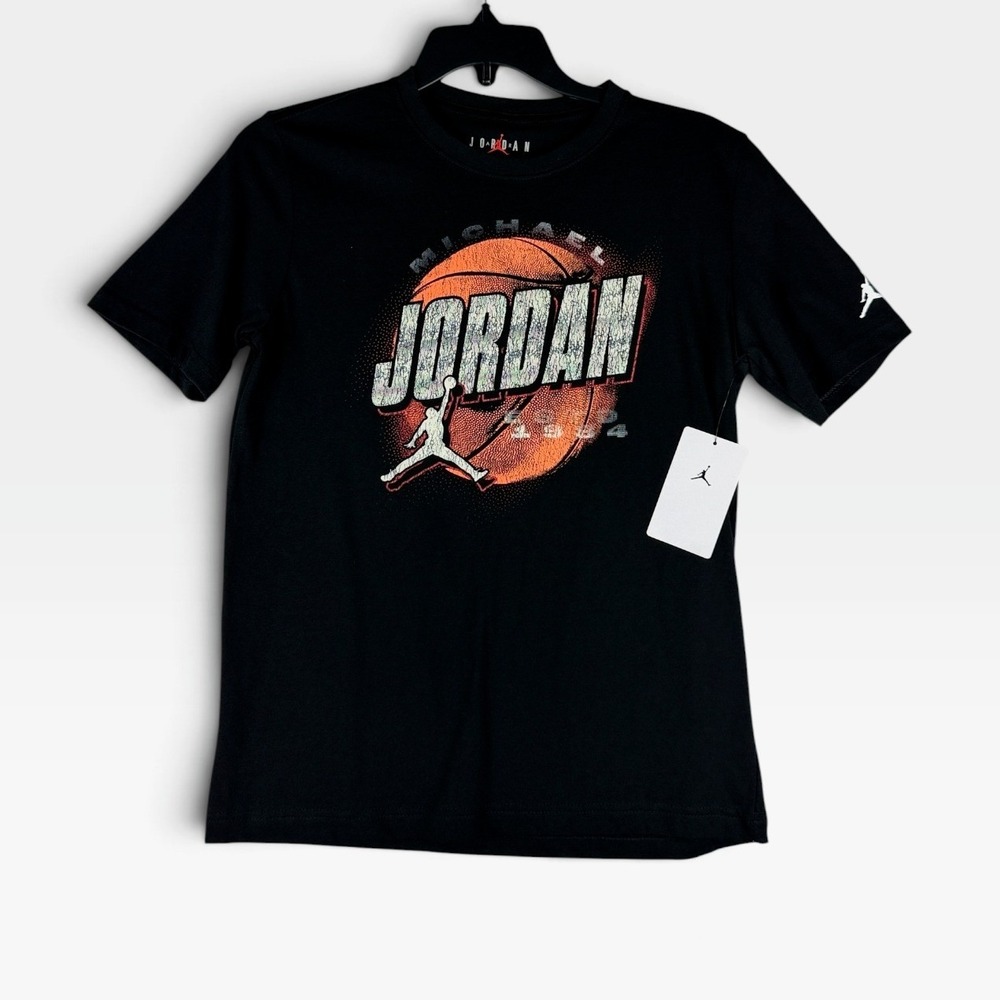 Jordan T-Shirt Michael Jordan Graphic Boys L Black Short Sleeve New